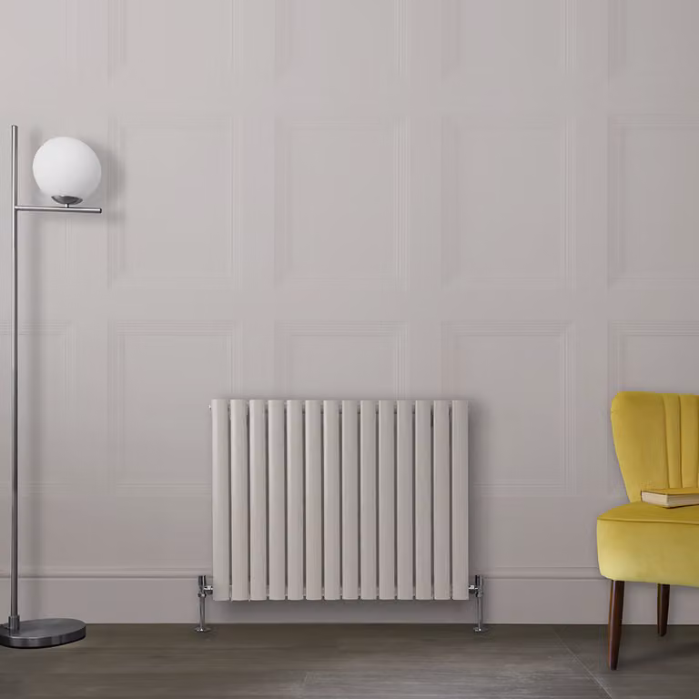 Radiatore di Design Orizzontale Bianco (Pearl Bianco) - 635mm x 826mm - Pannello Doppio  - Revive