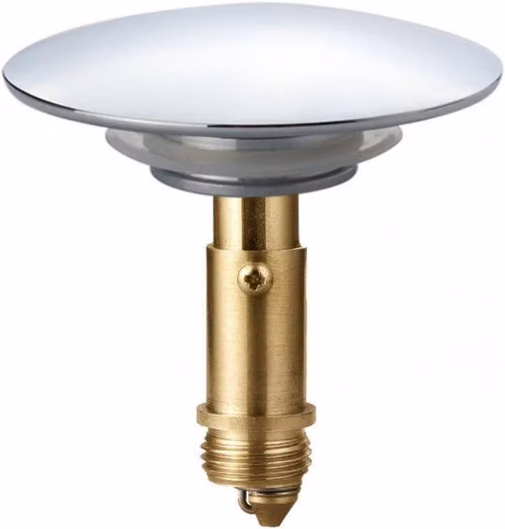 Tubo in metallo cromato da 66 mm per lavabo da bagno, tappo a scomparsa – ricambio per tappo a scatto – tappo a molla per lavello a scatto