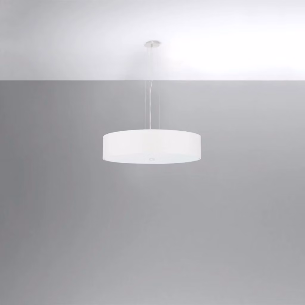 Lampadario a sospensione SKALA 50 Sollux Lighting bianco con vetro e tessuto, altezza regolabile – 2