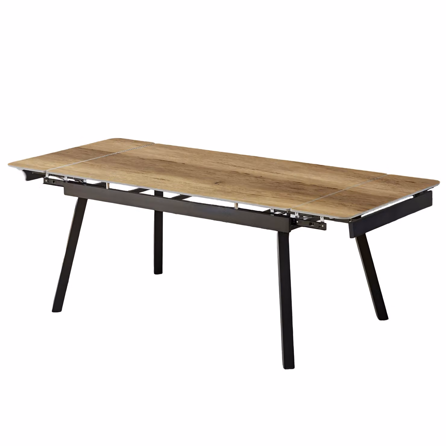 CasaDolce COPER 4 tavolo da pranzo allungabile, colore rovere, 150/210x90x76 cm, Vetroceramica, due prolunghe, gambe in metallo, portata 120 kg