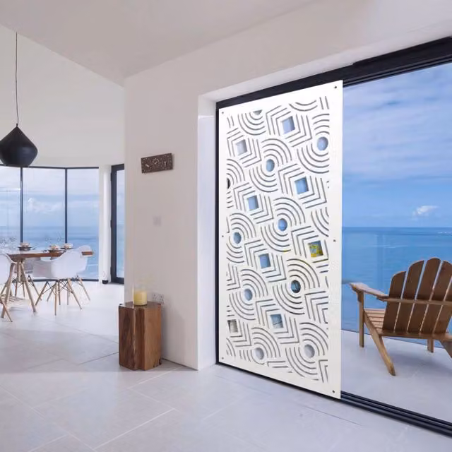 AIM - Pannello in PVC traforato - Parasole Colore: bianco, Misura: 98x198 cm