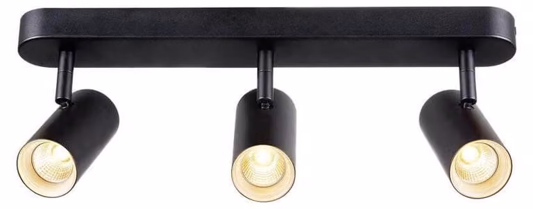 SLV NOBLO, plafoniera a parete e a soffitto, tripla, rotonda, 2700K, 19W, FASE, 32°, nero 1008720