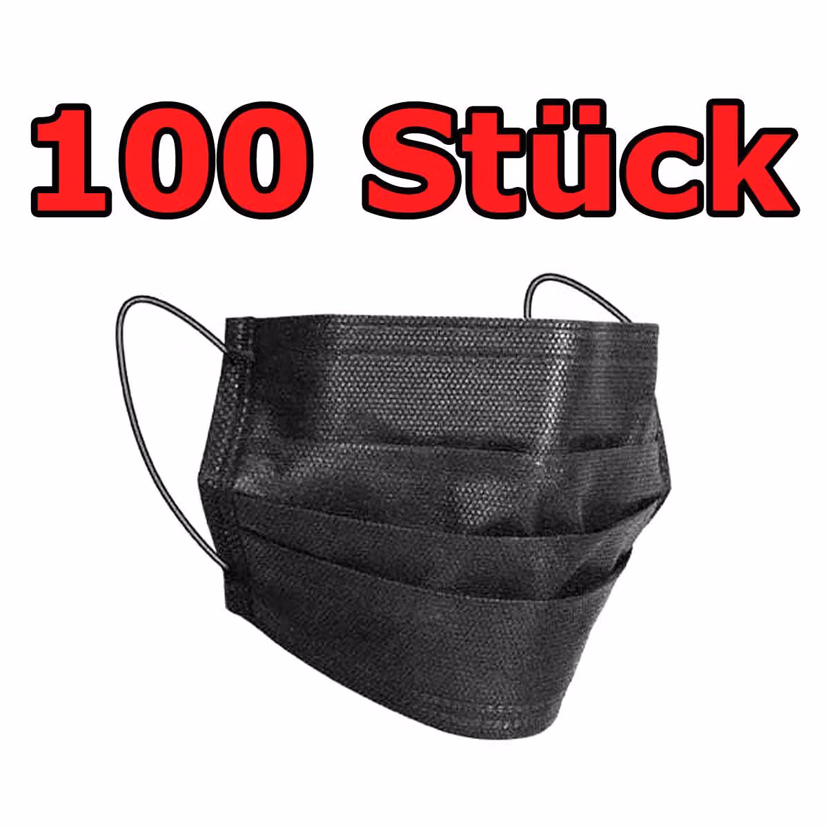 100 mascherine monouso a 3 strati, mascherine igieniche, mascherine per bocca e naso, colore nero