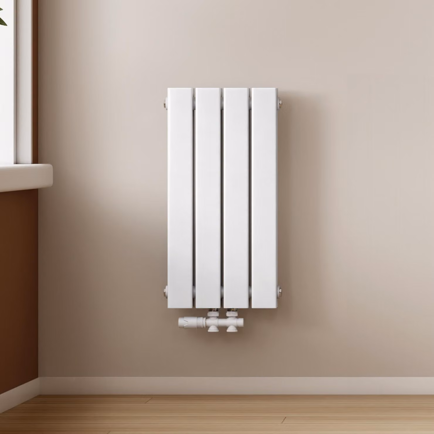 EMKE radiatore design radiatore a pannello a doppio strato 600x300mm bianco Radiatore da bagno 327 Watt attacco centrale radiatore a pannello senza elemento riscaldante