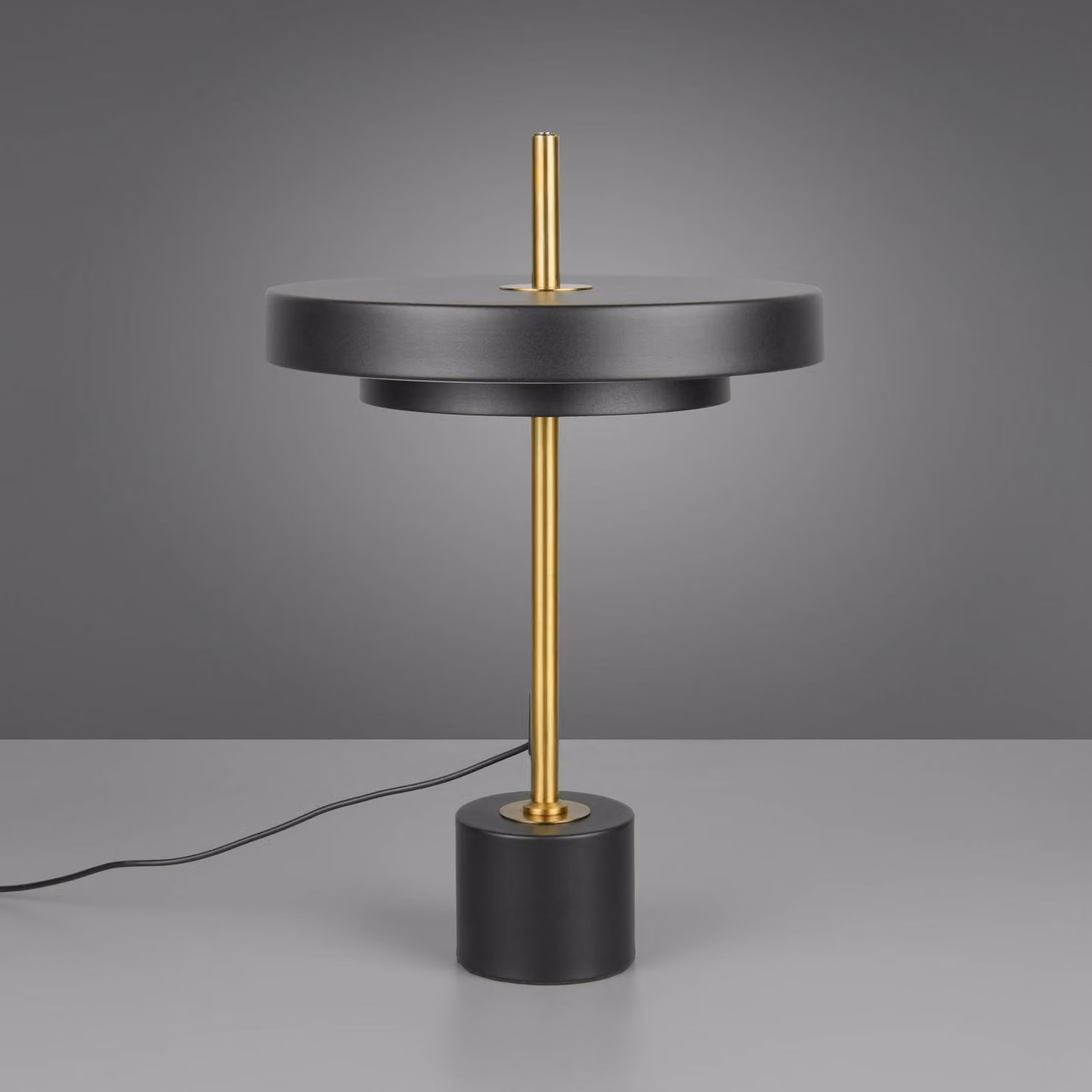 Trio Lighting Lampada da tavolo a LED Keaton, dimmerabile, Nero, Soggiorno / Sala da pranzo, Metallo, Lampada da tavolo LED