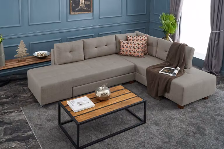 Hanah Home, Manama- BLC2546, Crema, Divani letto, Struttura: Legno / Fibra di legno