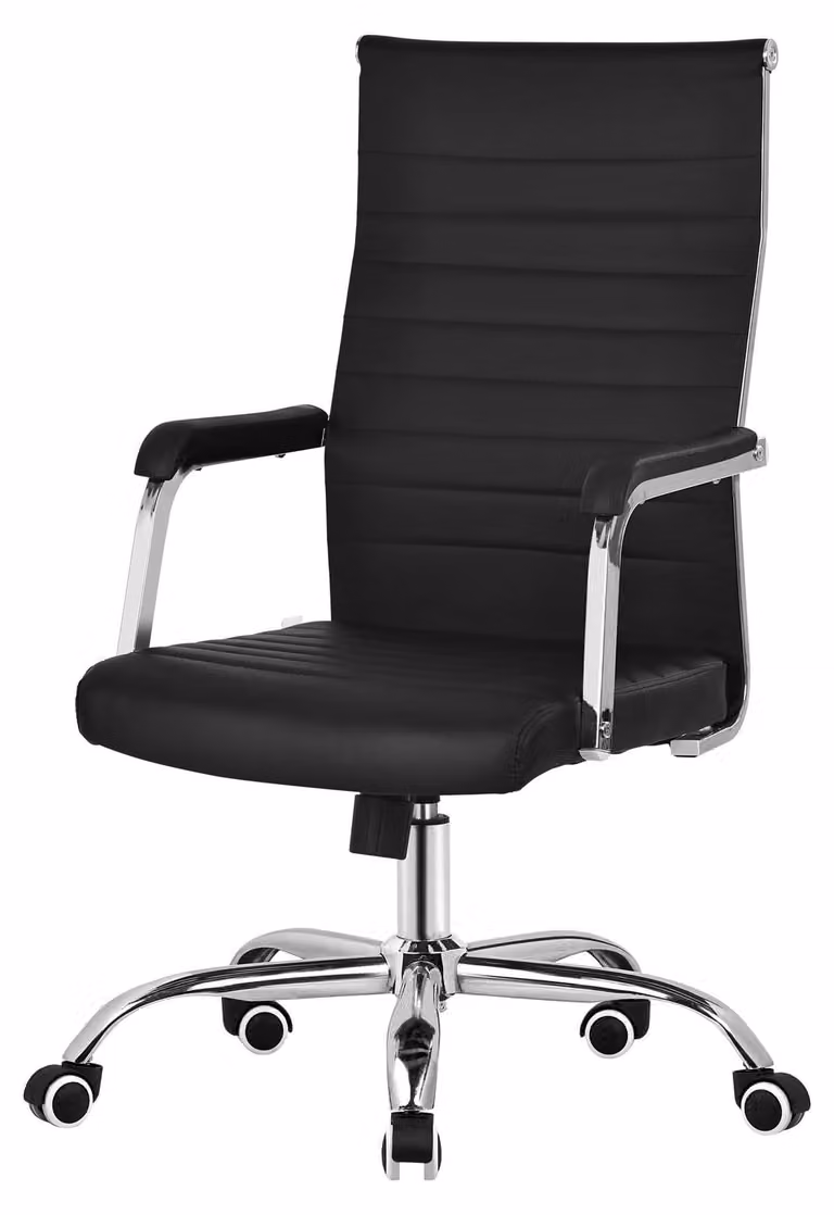 Sedia da ufficio ergonomica, regolabile, in ecopelle, con braccioli, adatta per l'ufficio e per l'uso in casa