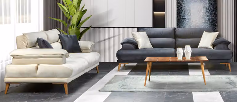 Sofa Sofagarnitur Italienischer Stil Wohnlandschaft Couch Sitzgarnitur 3+3