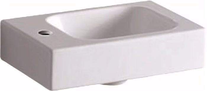 Geberit iCon lave-mains 38x28cm, blanc, avec trou pour robinetterie à gauche, 124836000, 124836000