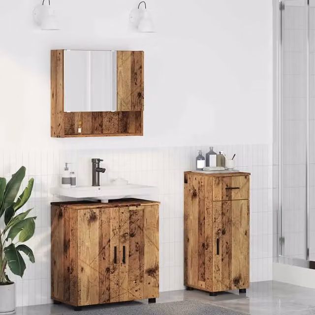 Set di mobili per il bagno 3 pz Legno vecchio 61 x 35 x 64 cm 3392961