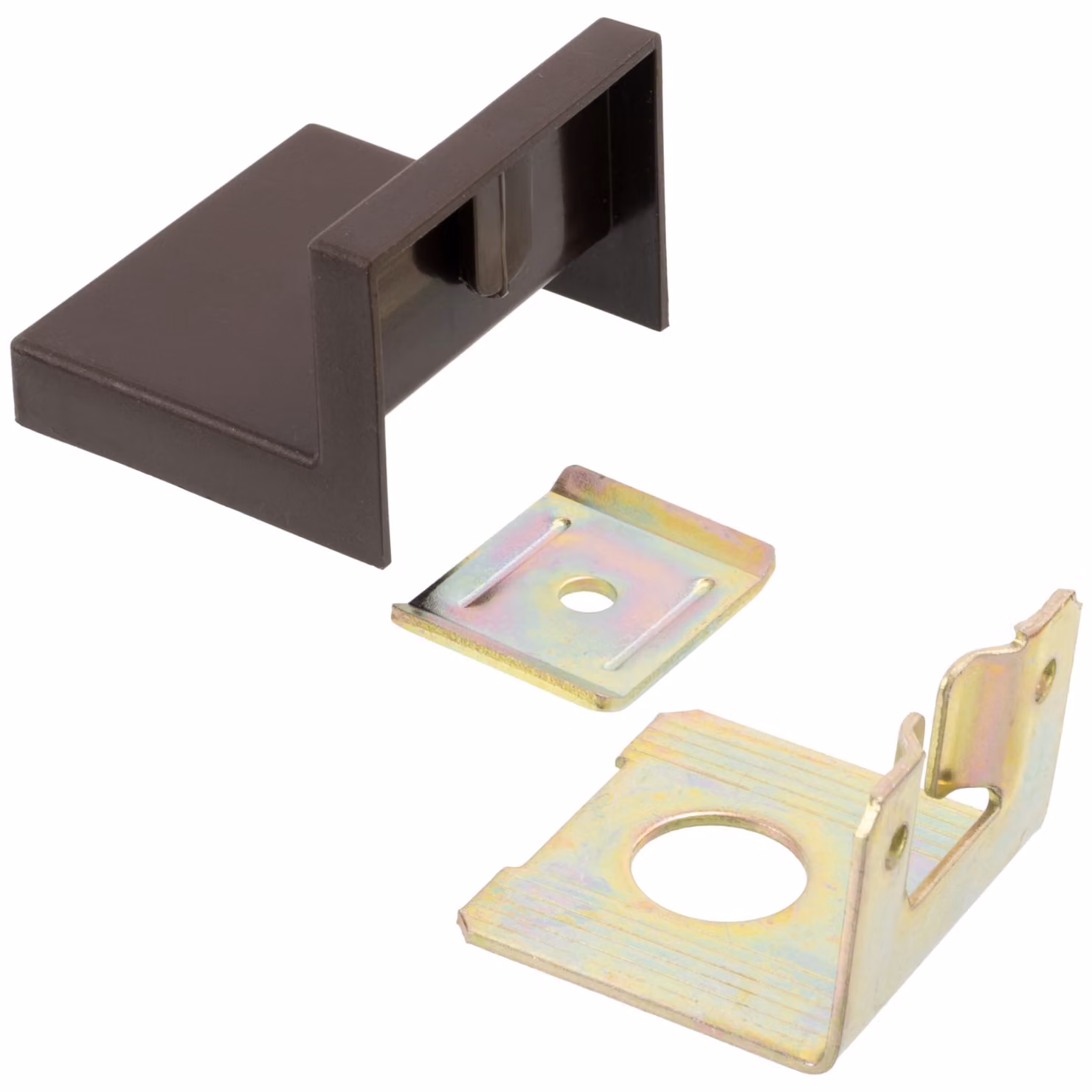 Set di 10 supporti per mensole a parete - Elementi di collegamento, colore marrone, dimensioni 46 x 43 x 32 mm