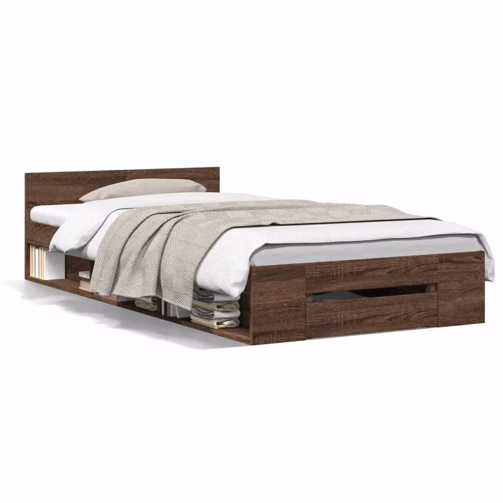 Letto con cassetti vidaXL in legno rovere marrone L: 193 cm, P: 78 cm, H: 45 cm – 2
