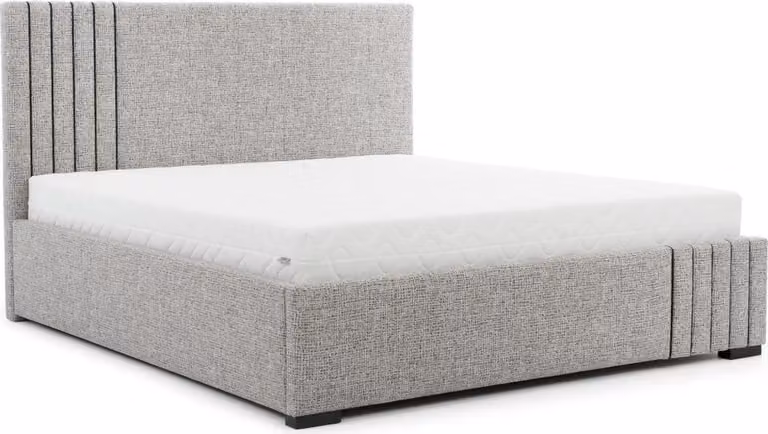 Stilvolles Graues Doppelbett Design Schlafzimmer Betten Großes Kopfteil