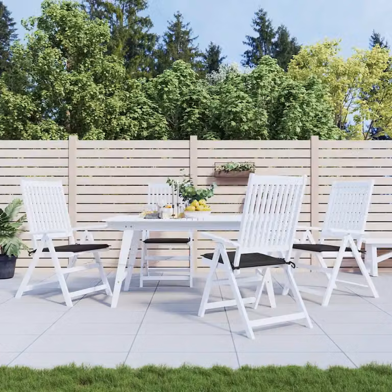 Set di 4 cuscini quadrati per sedia vidaXL in tessuto Oxford nero, traspiranti e idrorepellenti, L/P/H: 50 x 50 x 3 cm
