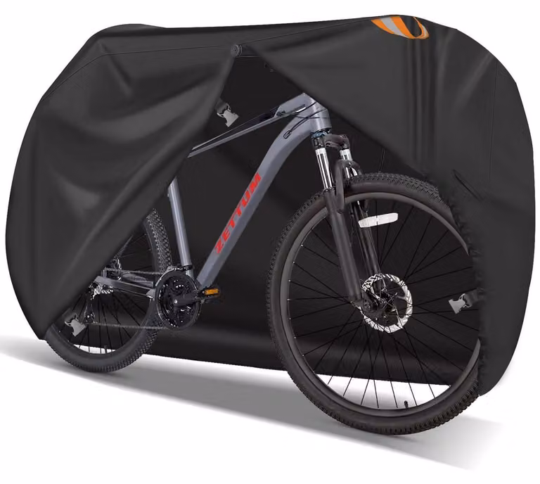 Coperture protettive per biciclette VK, adatta a 1 bicicletta, per uso esterno, impermeabile, resistente, con rivestimento inPoliuretano600D, resistente ai raggi UV, antivento, dimensioni: 195,6 x 78,7 x 119,4 cm