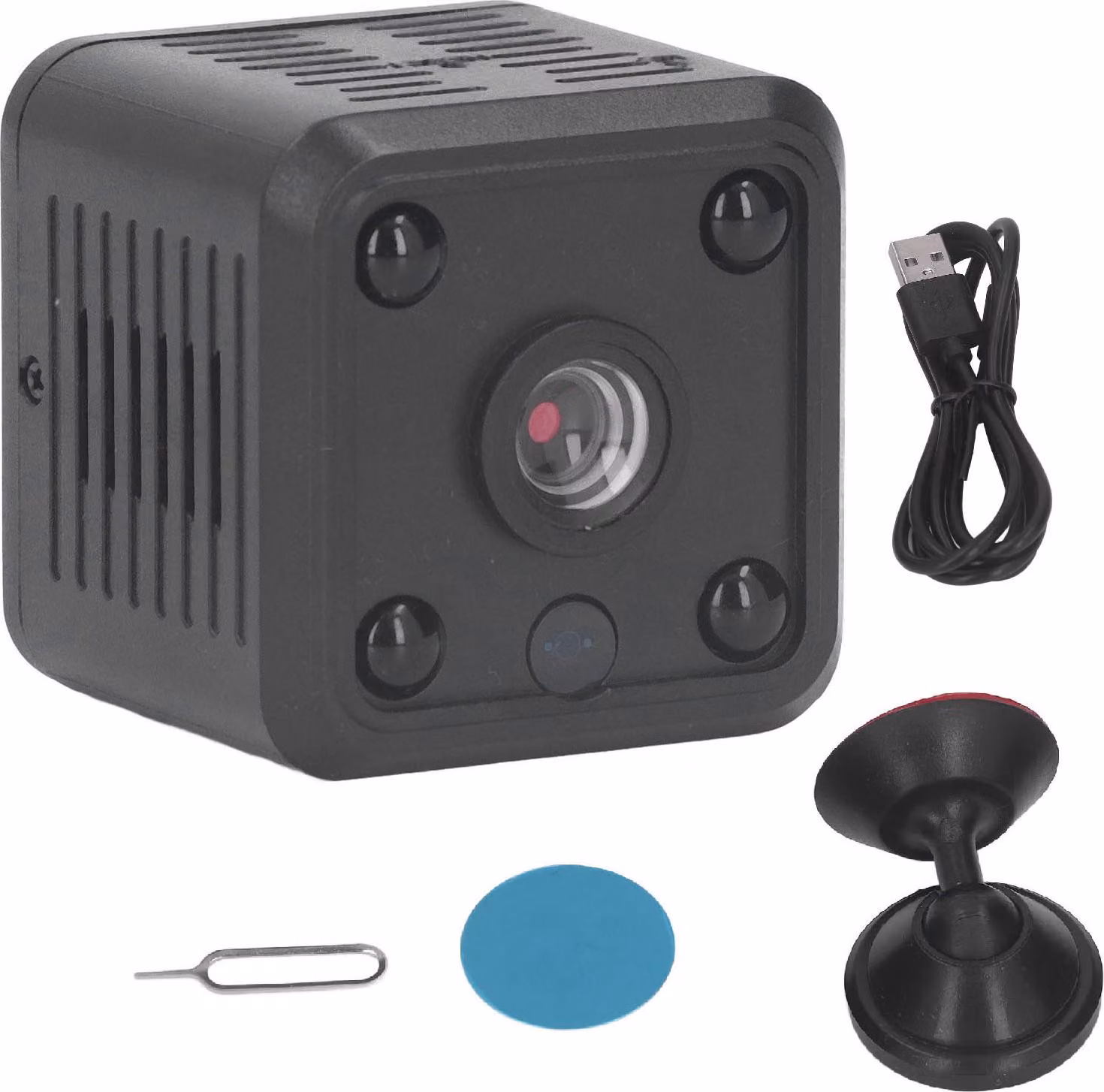 Mini telecamera, wireless, piccola, per uso interno, con visione notturna, sorveglianza a 360 gradi, registrazione in loop per la casa
