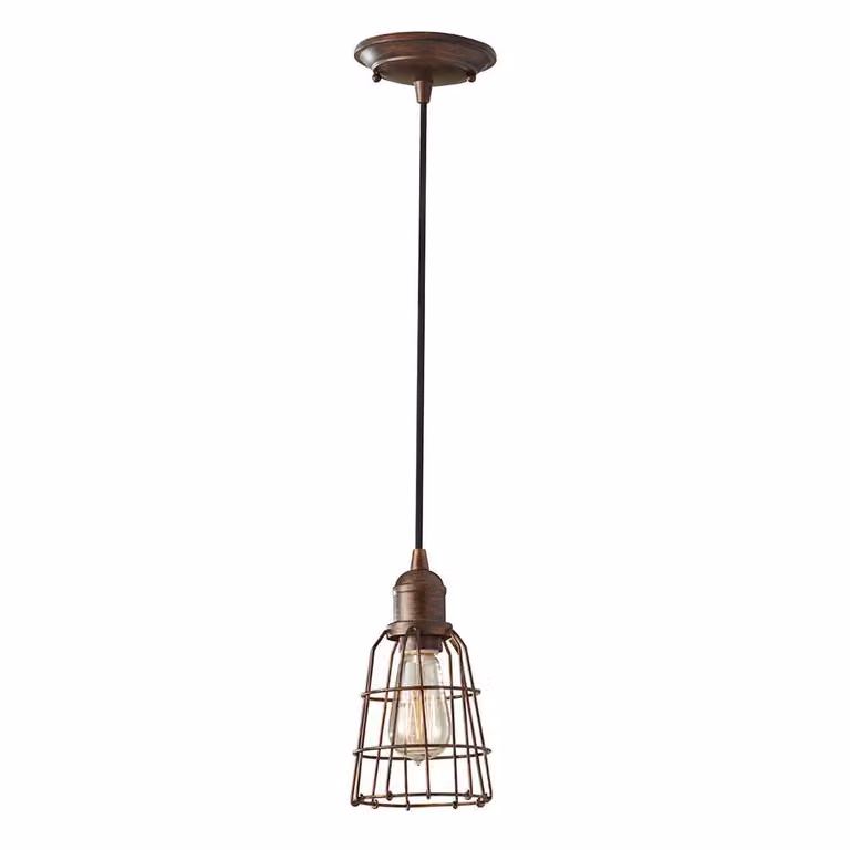 Lampada a sospensione Urban Renewal, bronzo parigino, 1xE27x60W, metallo, dimensioni: 480,3x13,2x13,2 cm, IP20, Feiss