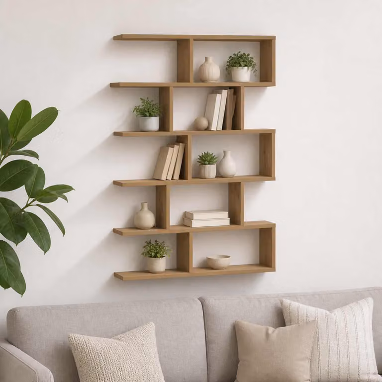 Scaffale da parete moderno vidaXL in rovere color marrone L: 70 cm, P: 17 cm, H: 101 cm
