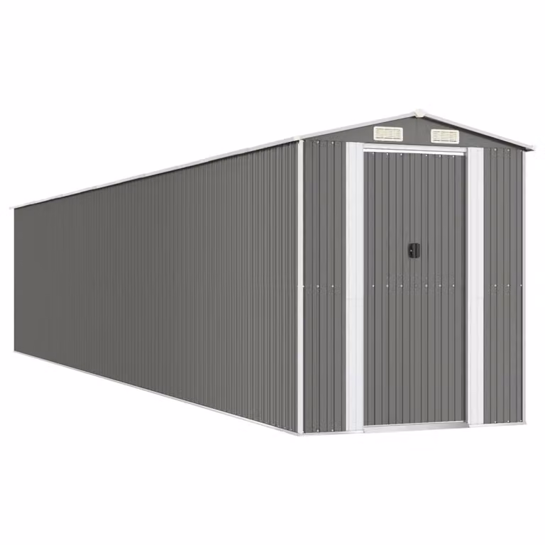 Capanno Giardino Grigio Chiaro 192x1021x223 cm Acciaio Zincato