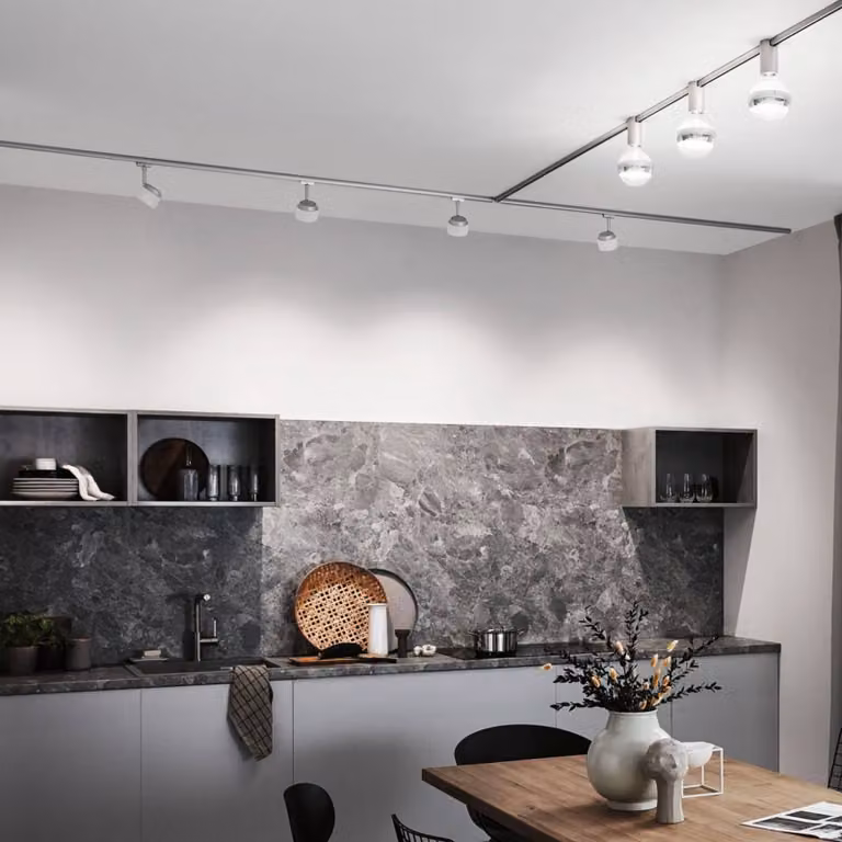 Paulmann URail faretto LED, bianco segnale, 3000K, dimmerabile Pane,, Bianco / Opale, Soggiorno / Sala da pranzo, Metallo, Moderno