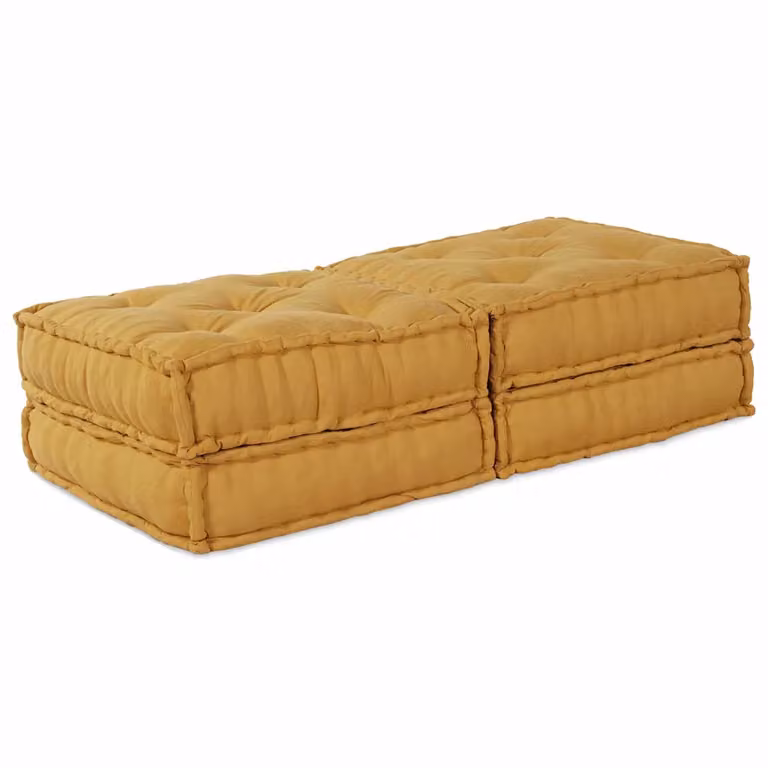 Set di 2 unità di divano modulare vidaXL in tessuto giallo per soggiorno o esterno L: 140 cm, P: 70 cm, H: 36 cm