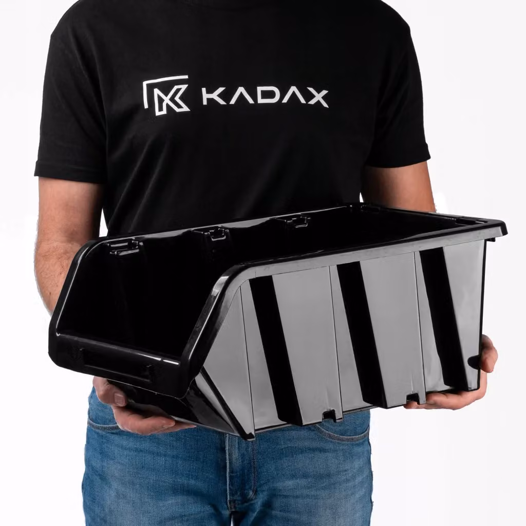 Set di 50 vassoi portaoggetti da officina KADAX in plastica neri, L: 39 cm x P: 24 cm – 2