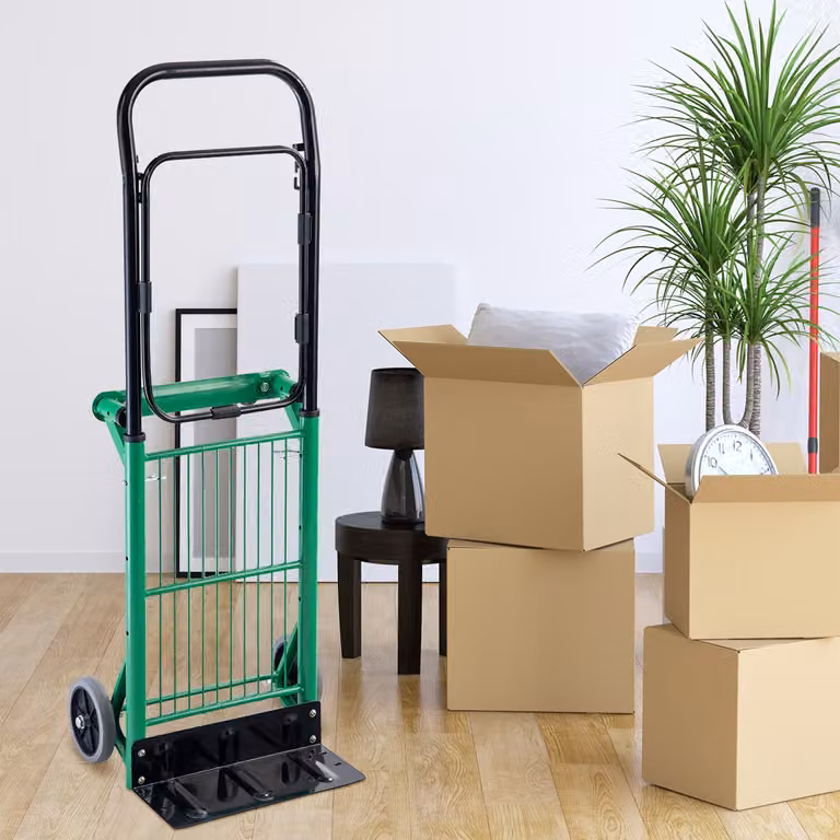 Carrello portapacchi multifunzione Costway 2 in 1 con pianale pieghevole in acciaio inossidabile verde, portata 90 kg