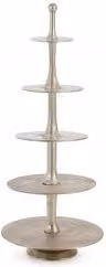 Alzata decorativa a 5 piani Bizzotto in metallo argento L: 63 cm, H: 152 cm