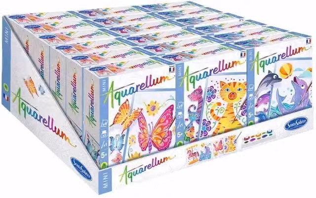 Sentosphere Presentoir Aquarellum Mini multicolore con 18 confezioni
