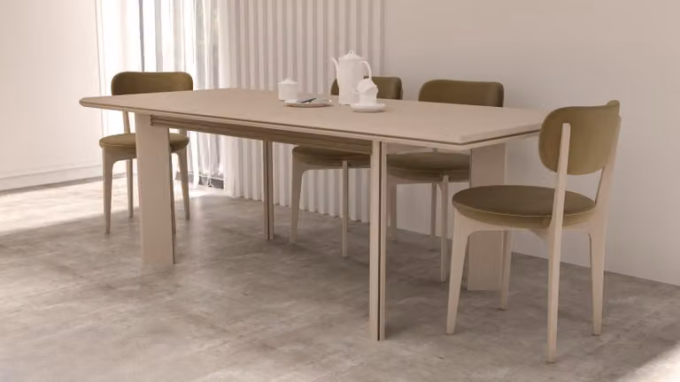 Tavolo da pranzo moderno in legno con gambe minimaliste