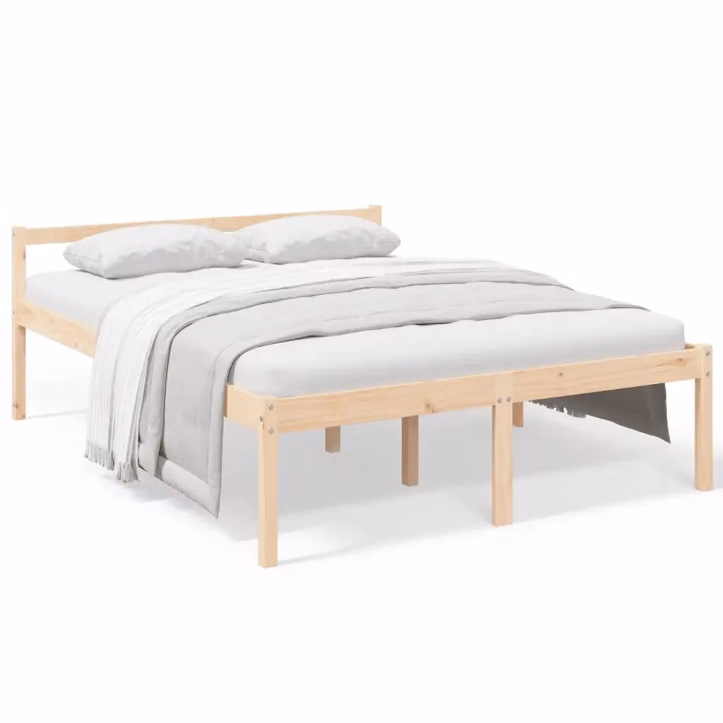 Letto per anziani vidaXL in legno massello di pino, L/P/H: 160 x 200 x 70,5 cm – 2