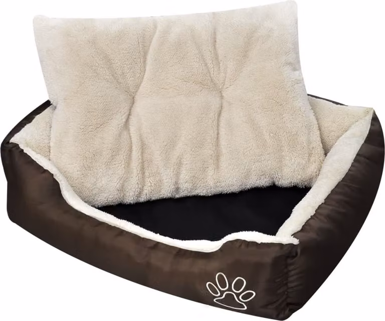 The Living Store Lettino caldo per cani con cuscino XL