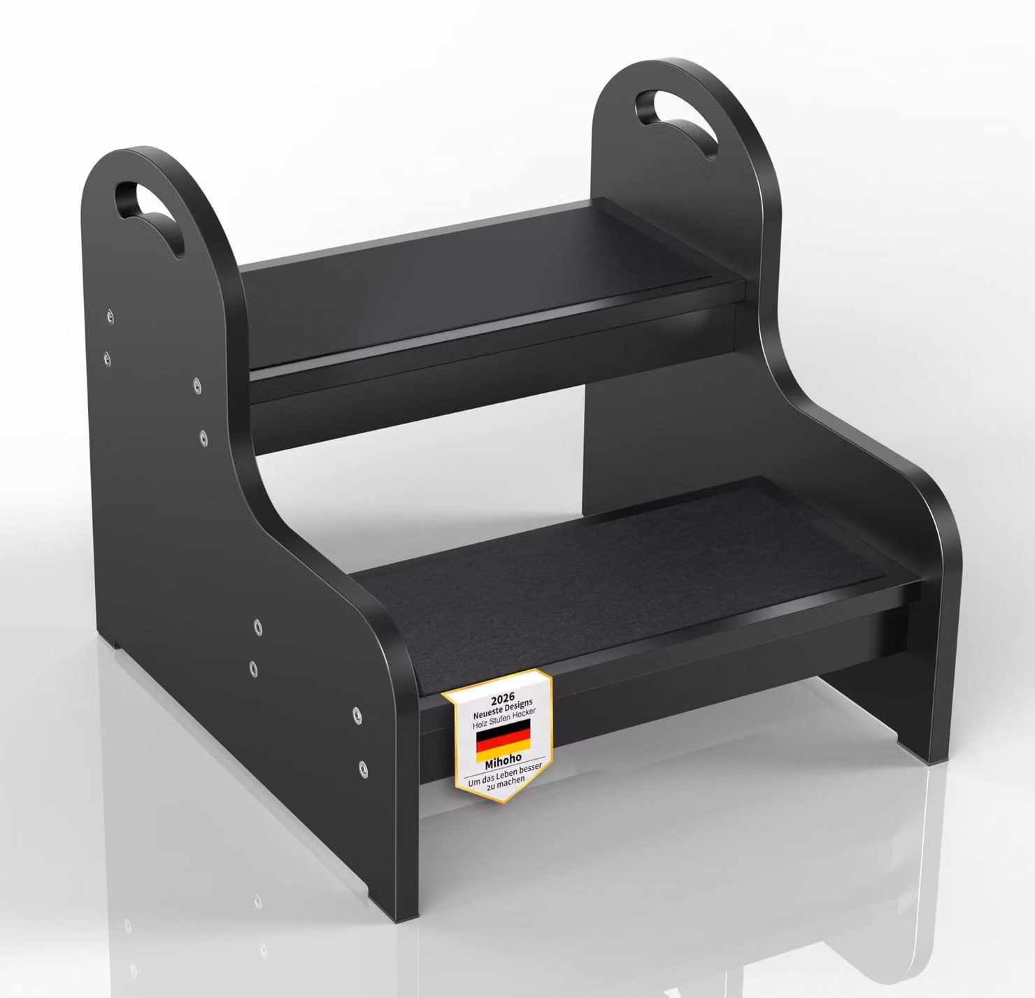 Omgoods - Scala a due gradini in legno per bambini e adulti