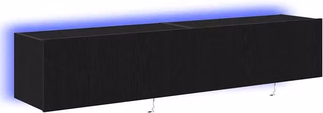 Mobile TV da parete moderno pratica conservazione 80 x 35 x 31 cm in legno multistrato rovere nero 02_0051937