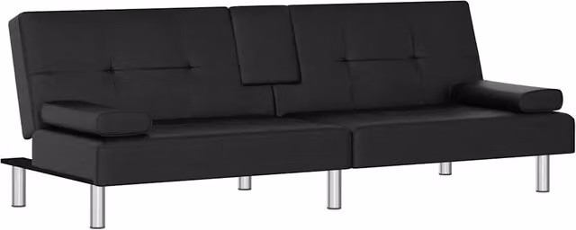 Divano letto | Sof¨¤ letto | Letto singolo con Portabicchieri in Similpelle Nero