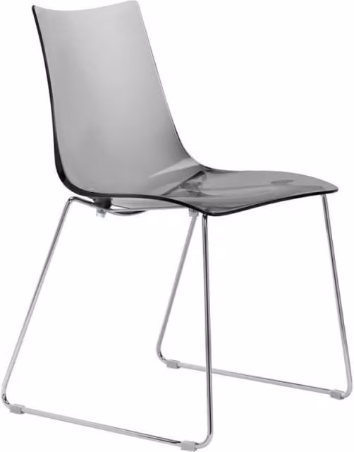 Set da 2 sedie Zebra antishock a slitta policarbonato Made in Italy SCAB DESIGN - trasparente fume' 183