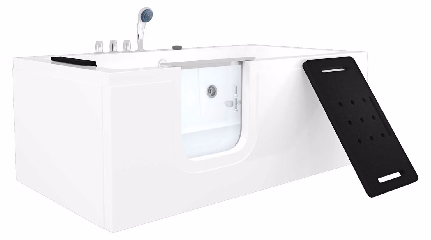 Vasca idromassaggio per anziani con porta S15WP-TH-L 160x85 cm, rubinetteria termostatica