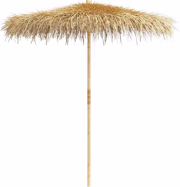 Ombrello | Parasole in Bamb¨´ con Copertura con Foglie di Banana 210 cm