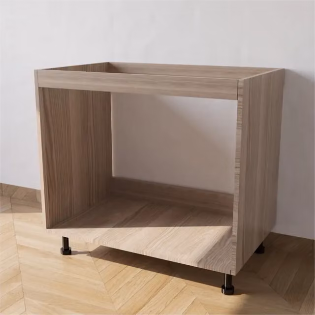 Base lavello Calandrelli in legno Olmo beige senza ante L: 90 cm, P: 55,5 cm, H: 72 cm
