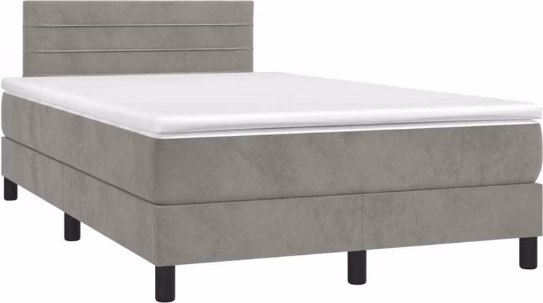 Maison Exclusive - Letto boxspring con materasso grigio chiaro 120x190 cm velluto