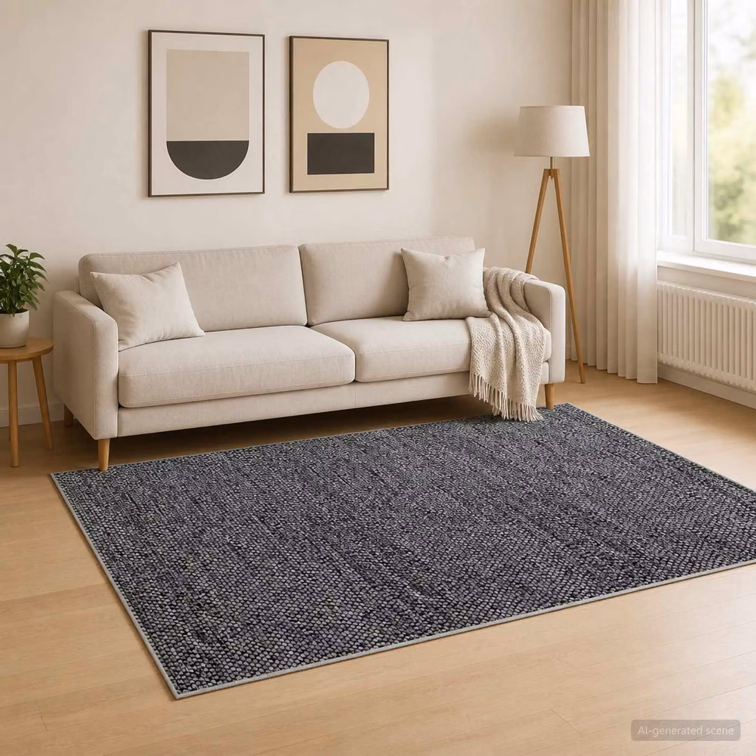 vidaXL Tappeto Antracite 160 x 230 cm 100% Poliestere 3 mm Lavabile