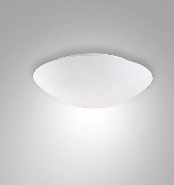 Plafoniera Moderna Fabas Pandora in Metallo e Vetro Soffiato con Sensore di Movimento, E27 60W, Colore Bianco, Diametro: 30 cm