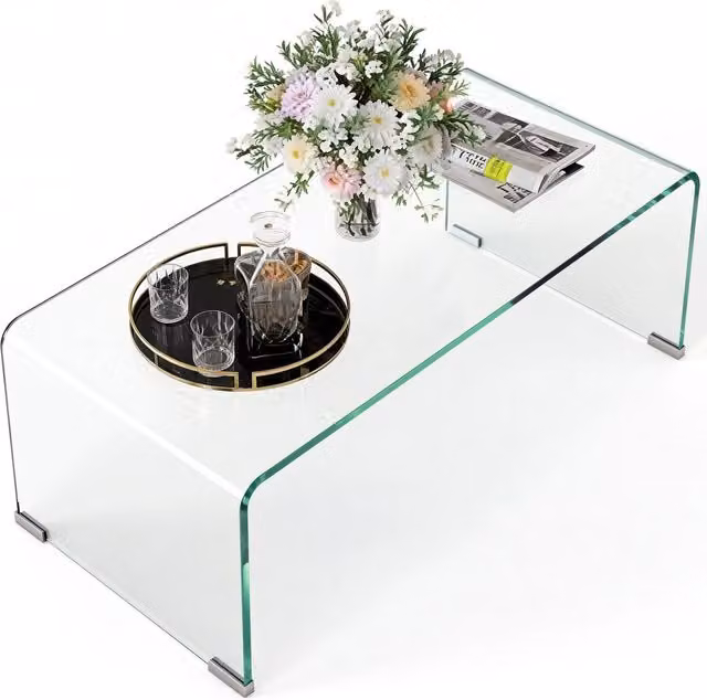 Tavolino da salotto in vetro ¨C Minimal ¨C trasparente 80x45x35 cm