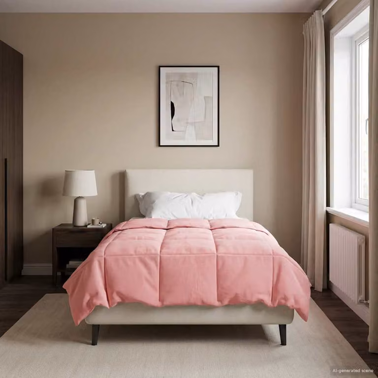 Piumino estivo reversibile vidaXL in microfibra traspirante, Rosa, L 140 x P 200 cm