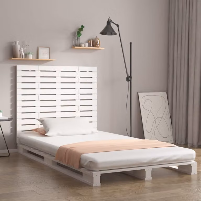 Testiera da parete vidaXL in legno massello di pino bianco L: 96 cm, P: 3 cm, H: 91,5 cm