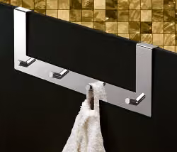 Appendino multiplo da bagno Gedy in metallo argento, L: 40 cm, P: 5,4 cm, H: 13,5 cm