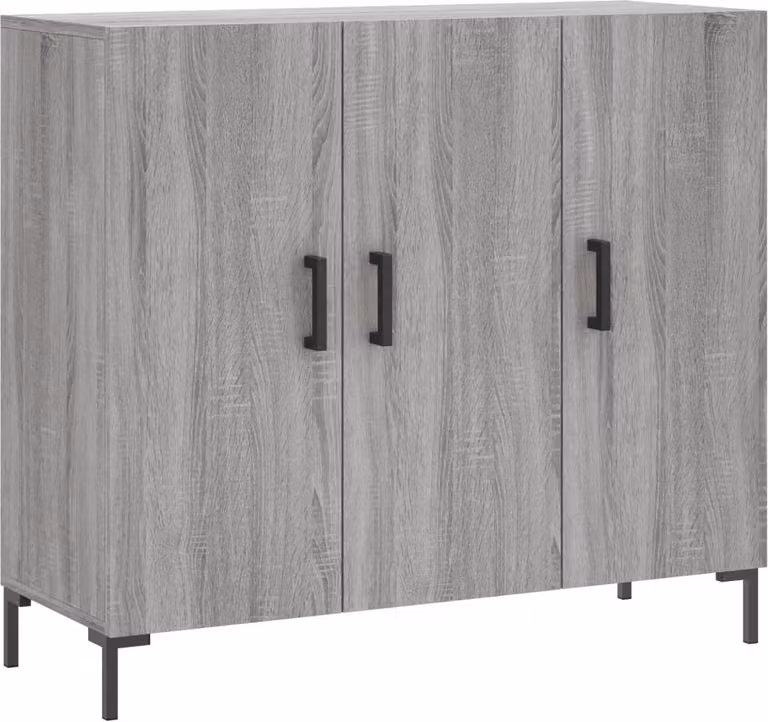Credenza Grigio Sonoma 90x34x80 cm in Legno Multistrato