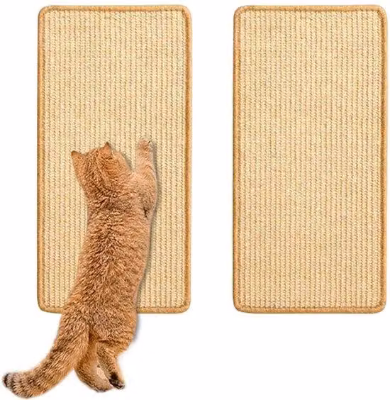 Tappetino antigrattio per gatti in sisal autoadesivo 60x30 cm, effetto pietra naturale