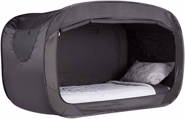 Tenda pop-up, dimensioni 205x105x120 cm, colore nero, con zanzariera