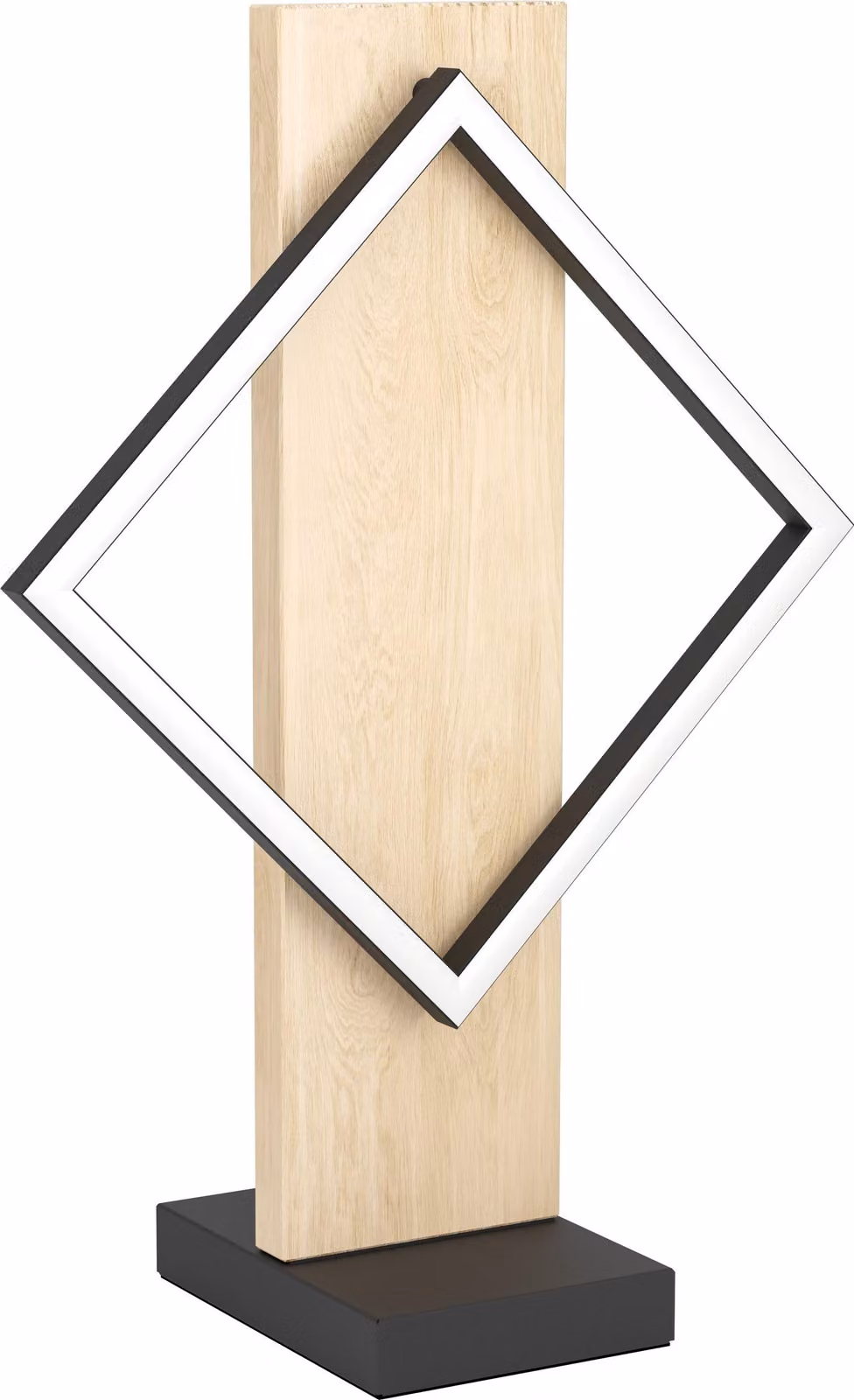 Lampada da tavolo a LED EGLO Boyal, lampada da tavolo con travi in legno, lampada da comodino in legno chiaro e metallo nero, lampada da comodino, luce bianca calda, 42,5